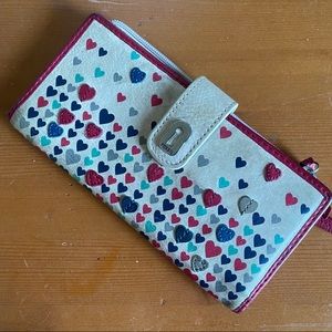 Unique Fossil heart leather wallet